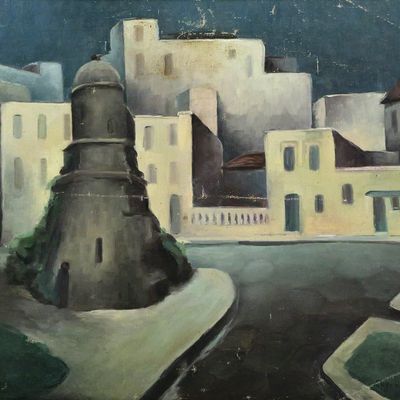 Sale Photo Thumbnail #220: EUGENIE MCEVOY City Painting