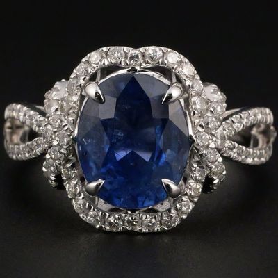 Sale Photo Thumbnail #234: Offo Gofflieb Platinum Sapphire and Diamond Ring
