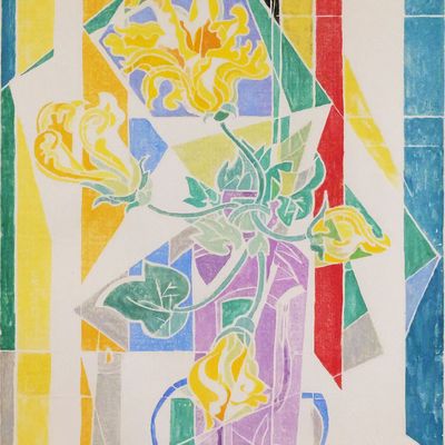 Sale Photo Thumbnail #49: FEROL SIBLEY WARTHEN, Woodcut Print, Summer Squash