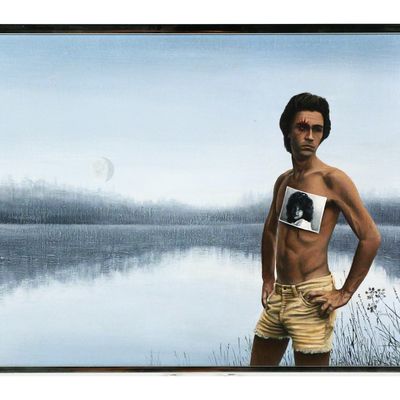 Sale Photo Thumbnail #298: PAUL GERMAIN Oil Landscape with Figure