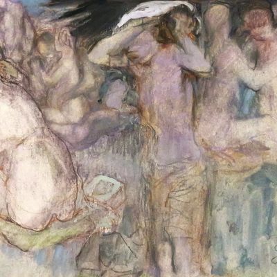Sale Photo Thumbnail #275: Impressionist Style Nude Watercolor