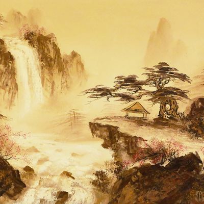 Sale Photo Thumbnail #209: S.T. YOUNG Asian Landscape Ptg
