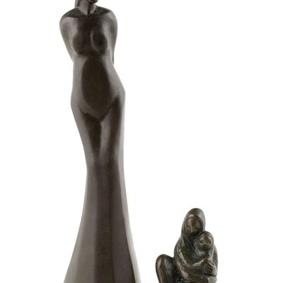 Sale Photo Thumbnail #206: (2) Michael Masse Bronze Figures