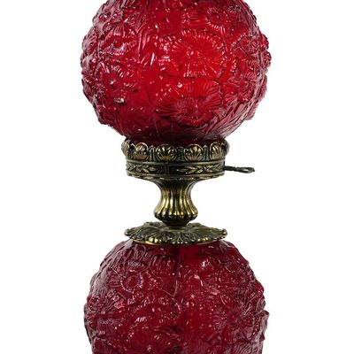Sale Photo Thumbnail #91: Fenton Glass Ruby Red Poppy GWTW Lamp