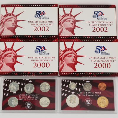 Sale Photo Thumbnail #236: (4) US Mint Silver Proof Sets 2000 & 2002