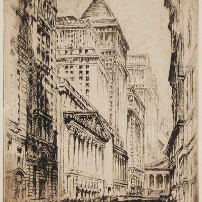 Sale Photo Thumbnail #232: JOSEPH PENNELL, New York Stock Exchange Etching