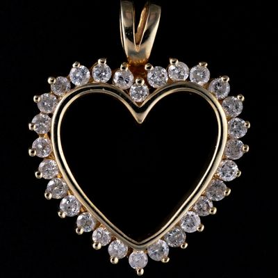 Sale Photo Thumbnail #233: 14K Gold and Diamond Heart Shaped Pendant
