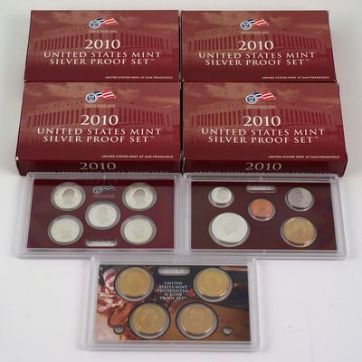 Sale Photo Thumbnail #268: Four 2010 U.S. Mint Silver Proof Sets
