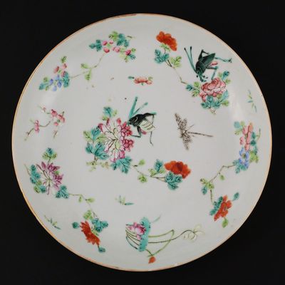 Sale Photo Thumbnail #152: Antique Chinese Porcelain Painted Celadon Plate