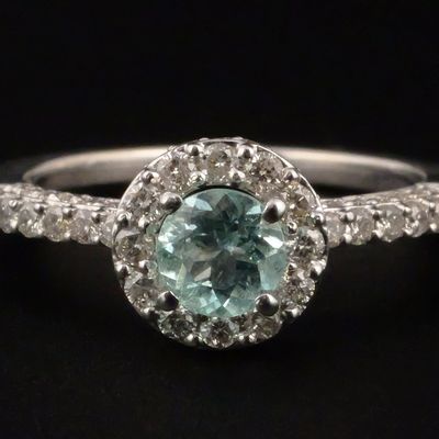 Sale Photo Thumbnail #247: 14K Gold Paraiba Tourmaline Diamond Ring