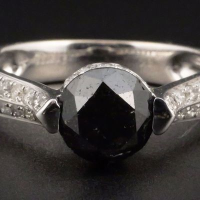 Sale Photo Thumbnail #170: 18K Gold Black Diamond Ring