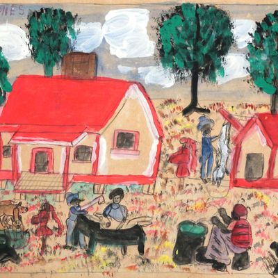 Sale Photo Thumbnail #219: M.C. JONES Farm Scene Folk Art