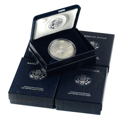 Sale Photo Thumbnail #52: (5) Proof American Silver Eagles 1997-2000
