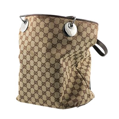 Sale Photo Thumbnail #116: GUCCI GG Canvas Leather Large Eclipse Tote