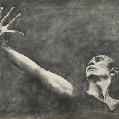 Sale Photo Thumbnail #288: Charcoal Drawing of Dancer