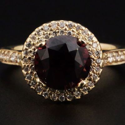 Sale Photo Thumbnail #195: 14K Gold Spinel and Diamond Ring