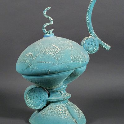Sale Photo Thumbnail #226: Blue Studio Ceramic Abstract Sculpture