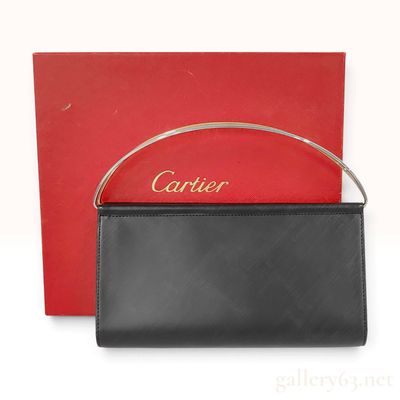 Sale Photo Thumbnail #236: Vintage Cartier Trinity Black Calfskin Clutch with Box