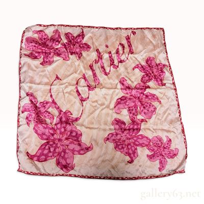 Sale Photo Thumbnail #187: Cartier Paris Leopard Orchid Motif Silk Scarf