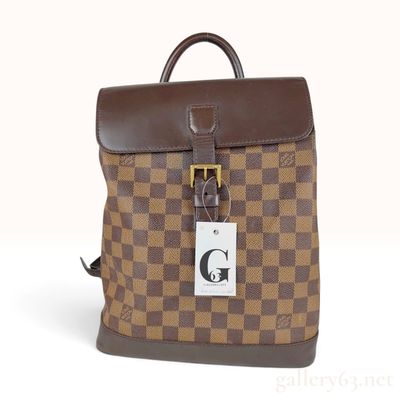 Sale Photo Thumbnail #377: Vintage Louis Vuitton Damier Ebene Soho Brown Coated Canvas Backpack