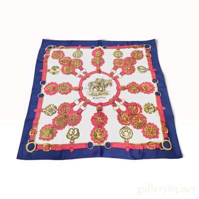Sale Photo Thumbnail #207: Hermes Cuivreries Silk Carre 90 Scarf by Francoise de la Perriere