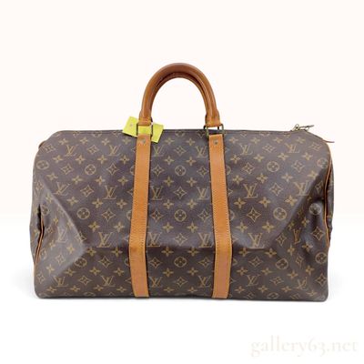 Sale Photo Thumbnail #126: Louis Vuitton Keepall 50 Monogram Coated Canvas Duffle Bag with Luggage Tag