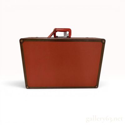 Sale Photo Thumbnail #582: Louis Vuitton Mid 20th c. Vintage Hard-Sided Suitcase in Red Grained Leather