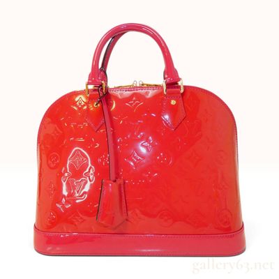 Sale Photo Thumbnail #132: Louis Vuitton Alma PM Pomme d'Amour Monogram Vernis Leather Handbag With Clochette