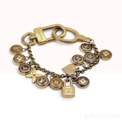 Sale Photo Thumbnail #263: Louis Vuitton Pastilles Brown Enamel Gold Plated Bag Charm Key Ring