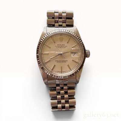 Sale Photo Thumbnail #497: Rolex Oyster Perpetual Datejust Reference 16014 with Tapestry Dial