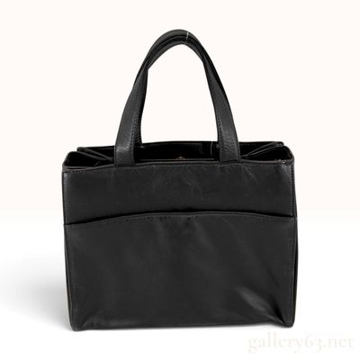Vintage Loewe Anagram Black Nappa Leather Tote Bag