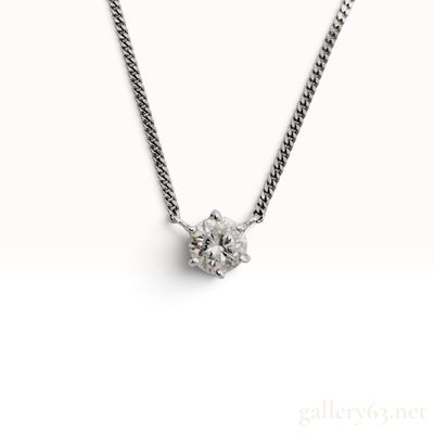 Sale Photo Thumbnail #366: 1.03 Carat Diamond and Pt850 Platinum Solitaire Pendant Necklace