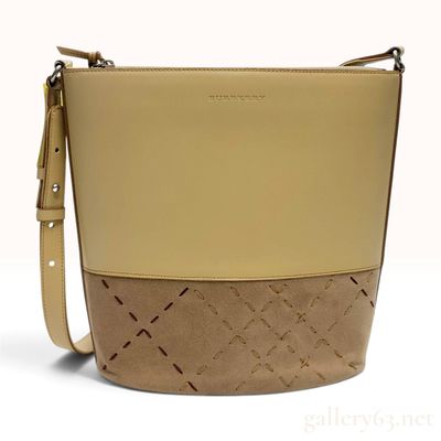 Sale Photo Thumbnail #278: Burberry Tan Leather and Suede Stitched Shoulder Bag
