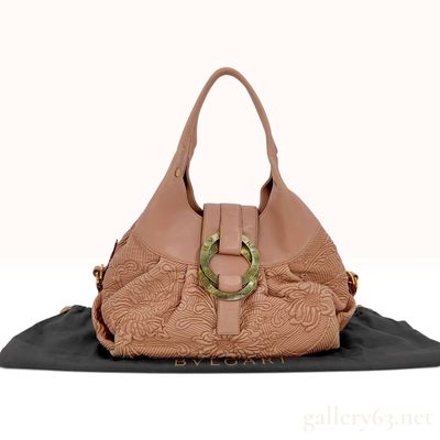 Sale Photo Thumbnail #161: Bvlgari Chandra Blush Pink Embroidered Leather Shoulder Bag with Dust Bag