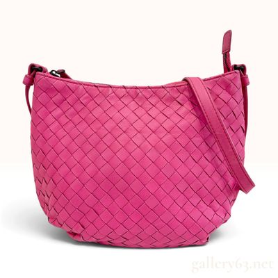 Bottega Veneta Intrecciato Pink Nappa Leather Crossbody Bag