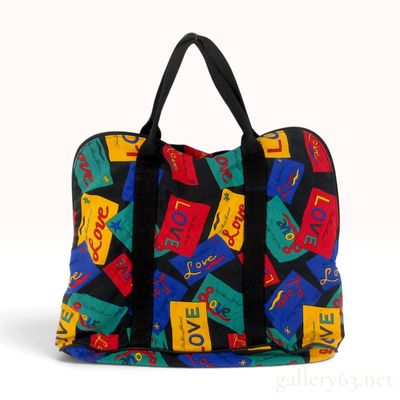 Sale Photo Thumbnail #476: Vintage Yves Saint Laurent Printed Nylon Love Tote Multicolor