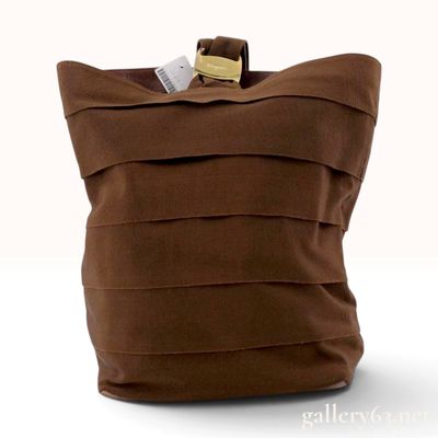 Sale Photo Thumbnail #249: Salvatore Ferragamo Vara Brown Grosgrain Tiered Backpack