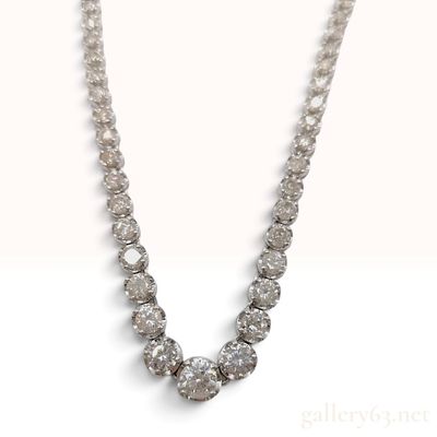 Sale Photo Thumbnail #244: Platinum and 10.00ct Natural Diamond Graduated Tennis Necklace