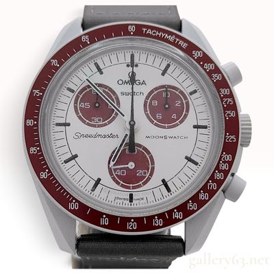 Sale Photo Thumbnail #300: Omega x Swatch MoonSwatch Mission to Pluto Bioceramic Chronograph Wristwatch SO33M101