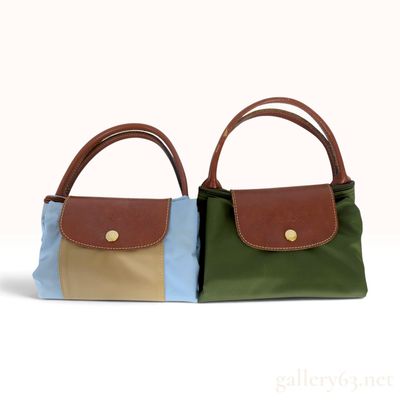 Sale Photo Thumbnail #612: Two Longchamp Le Pliage Original Small Nylon Top Handle Bags