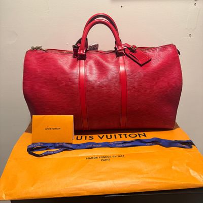 LOUIS VUITTON KEEPALL 50, RED EPI LEATHER (M42967)