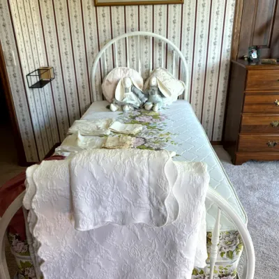 Sale Photo Thumbnail #58: TWIN BED AVAILABLE FOR PURCHASE PRIOR TO THE SALE-This furniture piece is available for early purchase and may sell before the estate sale begins. Please contact us if interested.