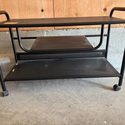 Sale Photo Thumbnail #63: Black metal rolling utility cart.