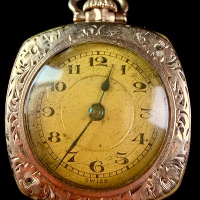 Sale Photo Thumbnail #28: Swiss Fifteen Jewel Cushion Form Pendant Watch in a Fahys Montauk Quality Gold Filled Case