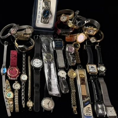 Sale Photo Thumbnail #176: An Assortment of Vintage and Contemporary Wristwatches Featuring Victorinox Swiss Army, Timex, Pulsar, and Others