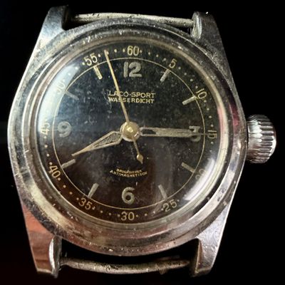Sale Photo Thumbnail #165: Laco-Sport Wasserdicht Stainless Steel Manual Wind Military Style Wristwatch