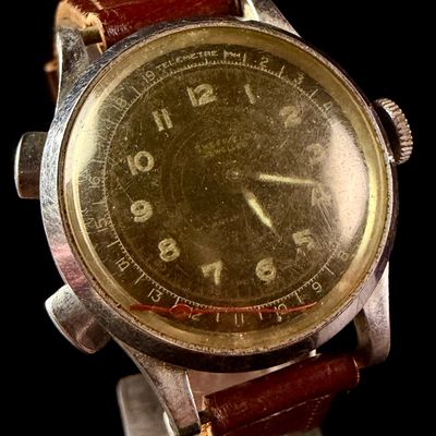 Sale Photo Thumbnail #11: Vintage Chrome Plated Single Button Chronograph Wristwatch
