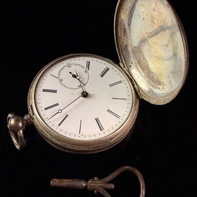 Sale Photo Thumbnail #20: G. Juvet Geneva Silver Key Wind Pocket Watch