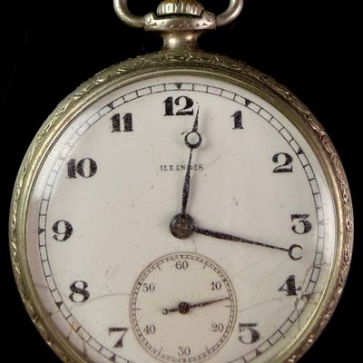 Sale Photo Thumbnail #89: Illinois Stewart Special 17 Jewel Adjusted Gold Filled Open Face Pocket Watch
