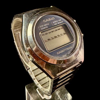 Sale Photo Thumbnail #123: Vintage Casio Casiotron X-1R Stainless Steel Digital Quartz Wristwatch